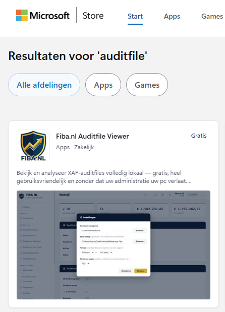 Auditfile Viewer beschikbaar in de Microsoft App Store
